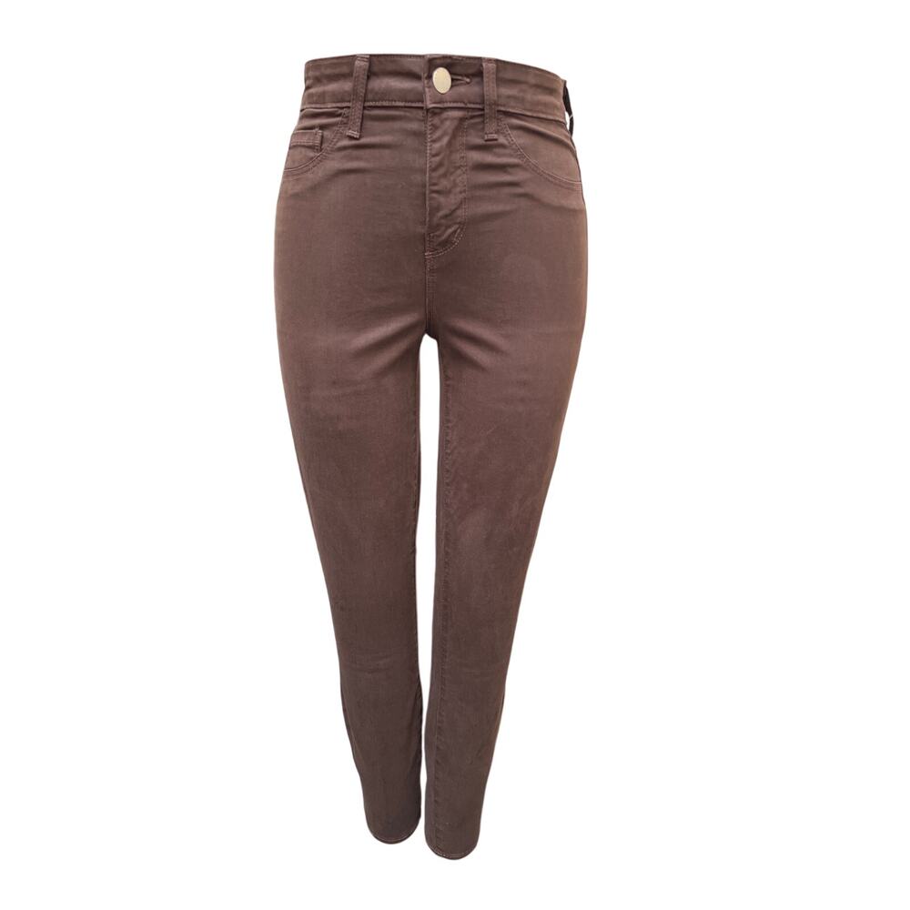 NWT L'agence Women's Margot High Rise Skinny Cotton Stretch Pants Brown Size 23